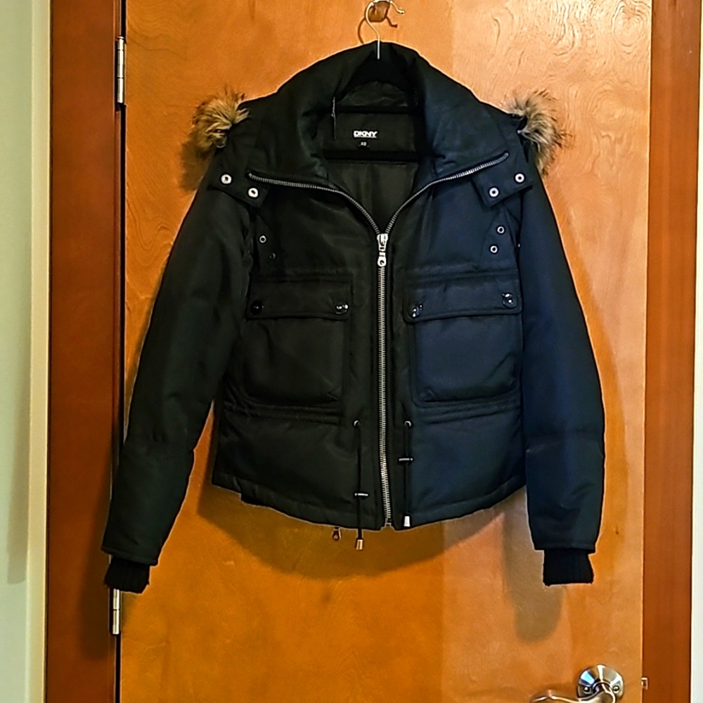 DKNY Vintage 90s Down Hooded Jacket